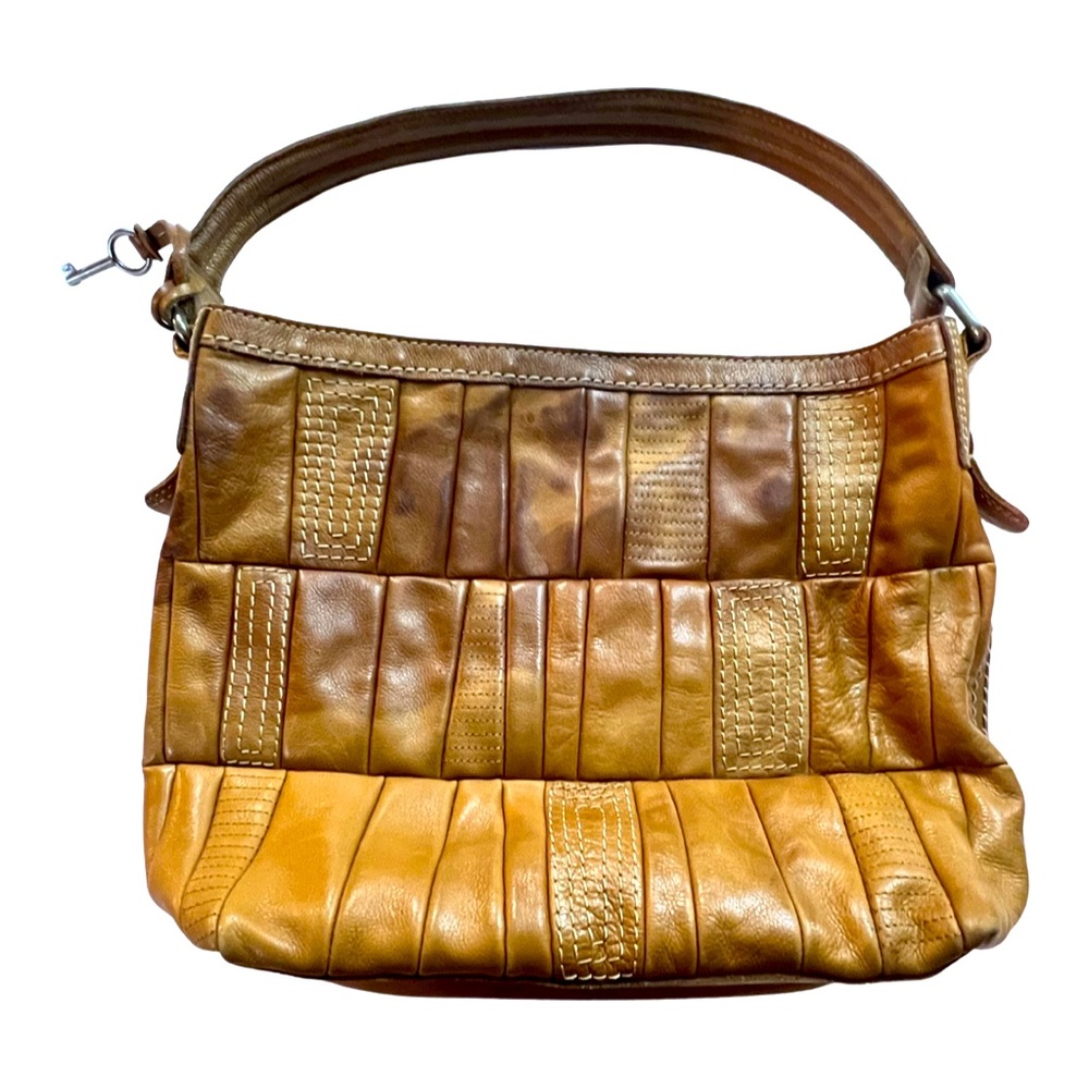 Fossil Shoulder Bag Purse, Tannish Golden Brown Leather